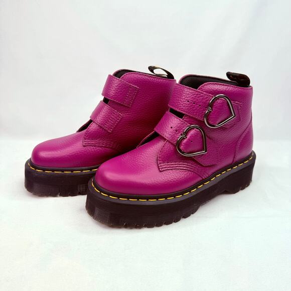 Dr. Martens Devon Heart Boots Fuchsia - Picture 4 of 12